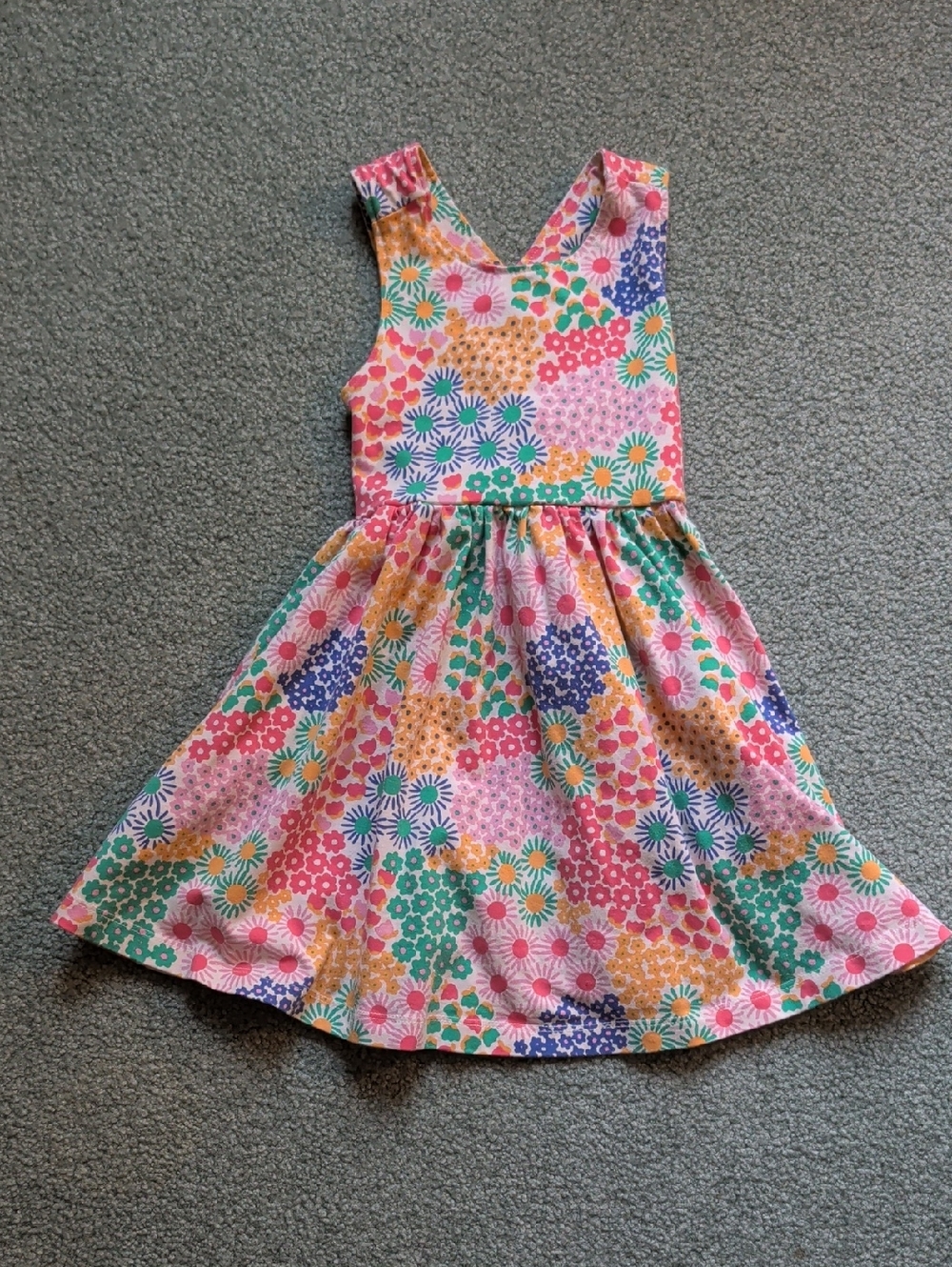 Girls Multicolor Floral Patchwork Sundress
